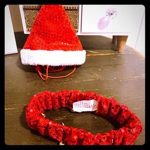 🐶 ADORABLE Doggie Santa Hat w/Collar 🎄